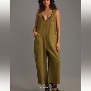 Pilcro Anthropologie Zip Front Wide Leg Jumpsuit